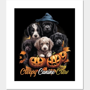 Creepy Canine Crew Dog Witch Halloween Posters and Art